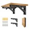 AUTOHJ Folding Shelf Bracket 16 inch 2PC Wall Mounted Collapsible Shelves Brackets Heavy Duty Foldable Workbench Bracket DIY Wall Table Hinges for RV Countertop Extension Gargage Workstation Table Sup