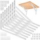 qiwuhai 8 Pcs Heavy Duty Shelf Brackets Floating Metal Shelf Brackets White 1181 x 748 Inch Wall Mount Powder Coated Iron