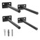 LEOPO 4Pack 6 inch Floating Shelf Brackets Hidden Shelf Bracket for Wood Concealed Blind Shelving SupportInvisible Black Coated Brackets for DIY DecorativeFit for Kitchen BathroomStudy Room