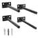 LEOPO 4Pack 6 inch Floating Shelf Brackets Hidden Shelf Bracket for Wood Concealed Blind Shelving SupportInvisible Black Coated Brackets for DIY DecorativeFit for Kitchen BathroomStudy Room