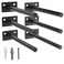 LEOPO 6Pack 6 inch Floating Shelf Brackets Hidden Shelf Bracket for Wood Concealed Blind Shelving SupportInvisible Black Coated Brackets for DIY DecorativeFit for Kitchen BathroomStudy Room
