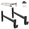 AddGrace Closet Rod Bracket Heavy Duty Shelf Brackets 13 Inch Black Wall Mounted Closet Rod Support with Pole Holder Industrial Iron Shelving Supports with Hook 2 Pack