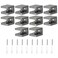 Uxcell Brass Glass Shelf Clamp 10Pcs for 58mm Thick Glass Adjustable Bracket Support Holder Black