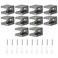 Uxcell Brass Glass Shelf Clamp 10Pcs for 58mm Thick Glass Adjustable Bracket Support Holder Black