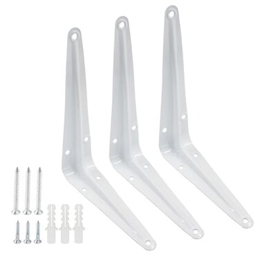 Hordion 12 Pack White Shelf Brackets 6 Inch Heavy Duty L Bracket Right Angle Bracket Wall Mount Corner Brace for Floating Shelves Brack 6 x 5