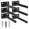 LEOPO Black 6Pack 5 inch Floating Shelf Brackets Hidden Shelf Bracket for Wood Concealed Blind Shelving SupportInvisible Coated Brackets for DIY DecorativeFit for Kitchen BathroomStudy Room