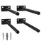 LEOPO 4Pack 10 inch Floating Shelf Brackets Hidden Shelf Bracket for Wood Concealed Blind Shelving SupportInvisible Black Coated Brackets for DIY DecorativeFit for Kitchen BathroomStudy Room