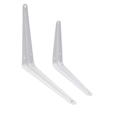 SLKEYS 24 PCS Shelf Brackets 108inchesWhite Iron Metal Floating Shelf BracketWall Mount Corner Brace for Wood Boards