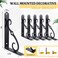 Shimeyao 6 Pack 5 Inch Shelf Brackets Black Rustic Floating Decorative Shelf Bracket Heavy Duty Wall Mounted Corbel Metal Iron L Shape Black Support for Kitchen Home DIY Bookshelf Open Shelving