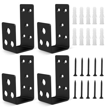 Catcan 2x4 Door Barricade Brackets Heavy Duty Door Barricade Security Bar U Bracket for Home Garage Barn Shed Garage Gate Security 4
