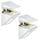 Mooche Glass Shelf Bracket Adjustable Shower Brackets Clamp Holder for 410mm Wood Glass Shelves Heavy Duty Wall Mount Clamps Clip Support Hardware Replacement Parts 2Pcs