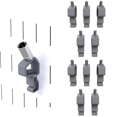 TROPEK 14 Drive Socket Bracket Model 101 Compatible with Wall Control for Tool Wall Organization to Hold a Single Socket Adapter or Extension 10Pack