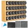 FIKWO Bamboo Spice Rack Organizer With 28 Spice Jars 780 Labels 4 Tier Wood Hanging Shelf Chalk Marker and Funnel Set for Drawer Cabinet Kitchen Countertop Wall Mount Empty 4 oz Glass Jar Shaker Lids