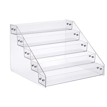 Kihor Tiered Spice Rack Acrylic Spice Rack Shelf Seasoning Organizer for Countertop Cabinet Pantry Kitchen Storage 5 Tier