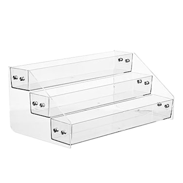 Kihor Acrylic Spice Rack Tiered Spice Rack Shelf Seasoning Organizer for Countertop Cabinet Pantry Kitchen Storage 3 Tier