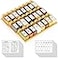SpaceAid Bamboo Spice Drawer Organizer with 24 Spice Jars 378 White Minimalist Spice Labels 3 Tier Seasoning Rack Tray Insert for Kitchen Drawers 15 Wide x 15 Deep x 26 Tall