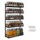 X-cosrack Xcosrack Wall Mount Spice Rack Organizer 5 Tier HeightAdjustable Hanging Spice Shelf Storage for Kitchen Pantry Cabinet DualUse Seasoning Holder Rack with Hooks BlackPatented