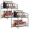 Xpatee Spice Rack Organizer for Countertop 2 Pack 2Tier Counter Foldable Metal Standing Large Seasoning Storage Shelf for Kitchen Cabinet Bathroom Living Room Pantry Office Black