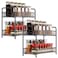 Xpatee Spice Rack Organizer for Countertop 2 Pack 2Tier Counter Foldable Metal Standing Large Seasoning Storage Shelf for Kitchen Cabinet Bathroom Living Room Pantry Office Black
