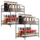 Xpatee Spice Rack Organizer for Countertop 2 Pack 2Tier Counter Foldable Metal Standing Large Seasoning Storage Shelf for Kitchen Cabinet Bathroom Living Room Pantry Office Black