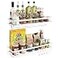 Couwilson Spice Rack Organizer Wall Mount 157in 2Pack Upgraded Version Hanging Seasoning Organizer Shelf with Paper Towel Holder Storage for Cabinet or Wall Mounted with 4 Strong Hooks Rice white