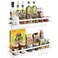 Couwilson Spice Rack Organizer Wall Mount 157in 2Pack Upgraded Version Hanging Seasoning Organizer Shelf with Paper Towel Holder Storage for Cabinet or Wall Mounted with 4 Strong Hooks Rice white