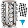 dasaka Rotating Spice Rack Organizer with Jars20Pcs Seasoning Organizer for Cabinet Kitchen Spice Racks for Countertop Revolving Stainless Steel Spice Organizer
