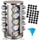 dasaka Rotating Spice Rack Organizer with Jars20Pcs Seasoning Organizer for Cabinet Kitchen Spice Racks for Countertop Revolving Stainless Steel Spice Organizer