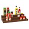 Lenwi Spice Rack Organizer for Cabinet 3 Tier Expandable Bamboo Spice Storage for Kitchen Cupboard Pantry Brown