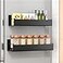 Vetacsion 2 Pack Moveable Fridge Magnetic Spice RacksMetal Black