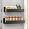 Vetacsion 2 Pack Moveable Fridge Magnetic Spice RacksMetal Black