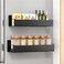 Vetacsion 2 Pack Moveable Fridge Magnetic Spice RacksMetal Black