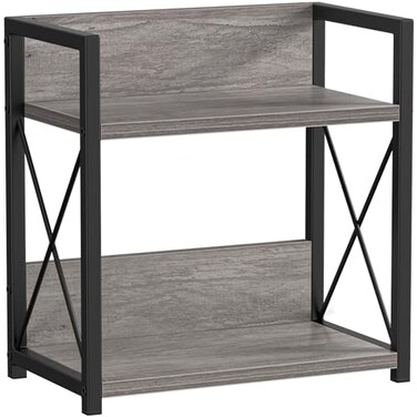 Giikin Countertop Shelf Organizer 2 Tier Coffee Organizer for Desktop Grey Counter Shelf Spice Rack for Kitchen Grey M