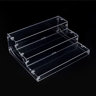 evron Pantry Organization and Storage Clear Plastics Spice Rack Organizer for Cabinet Countertop ASSEMBLY REQUIRED 3 Tier Organizer Versatile Tierd Shelf Organizer 105