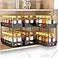 DABIGE Pull Out Spice Rack Organizer for Cabinet 3 Packs Slide Out Spice Racks Organizer Spice Cabinet Organizers Cabinet Size Need12 Highx11 Deepx5 WideEach Tier Hold 10 Spice Jar 2 Tier Black