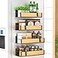 HuggieGems 4 Pack Magnetic Spice Storage Rack Organizer for Refrigerator and Oven Wood Fridge Organizers and Storage