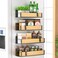 HuggieGems 4 Pack Magnetic Spice Storage Rack Organizer for Refrigerator and Oven Wood Fridge Organizers and Storage