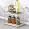 kaileyouxiangongsi PlasticMetal Freestanding Stackable Organizer ShelfBathroom Countertop Storage Shelf Cosmetic Organizer Holder Kitchen Spice Rack2Tier Standing Rack Rose Gold