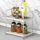 kaileyouxiangongsi PlasticMetal Freestanding Stackable Organizer ShelfBathroom Countertop Storage Shelf Cosmetic Organizer Holder Kitchen Spice Rack2Tier Standing Rack Rose Gold