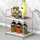 kaileyouxiangongsi PlasticMetal Freestanding Stackable Organizer ShelfBathroom Countertop Storage Shelf Cosmetic Organizer Holder Kitchen Spice Rack2Tier Standing Rack Rose Gold