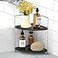 kaileyouxiangongsi Kitchen Spice Rack Standing Shelf 2Tier Corner Storage Shelf Bathroom Countertop Organizer Vanity Tray Cosmetic Makeup Storage SilverBlack