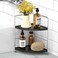 kaileyouxiangongsi Kitchen Spice Rack Standing Shelf 2Tier Corner Storage Shelf Bathroom Countertop Organizer Vanity Tray Cosmetic Makeup Storage SilverBlack