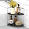 kaileyouxiangongsi Kitchen Spice Rack Standing Shelf 2Tier Corner Storage Shelf Bathroom Countertop Organizer Vanity Tray Cosmetic Makeup Storage SilverBlack