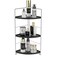 kaileyouxiangongsi 3Tier Bathroom Countertop Organizer Vanity Tray Cosmetic Makeup Storage Kitchen Spice Rack Standing Shelf Corner Storage Shelf SilverBlack