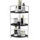kaileyouxiangongsi 3Tier Bathroom Countertop Organizer Vanity Tray Cosmetic Makeup Storage Kitchen Spice Rack Standing Shelf Corner Storage Shelf SilverBlack