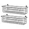 Savipace Spice Rack Organizer Wall Mount 2 Pack Black Seasoning Rack Wire Storage Baskets for Wall or Cabinet Door in Kitchen and RV