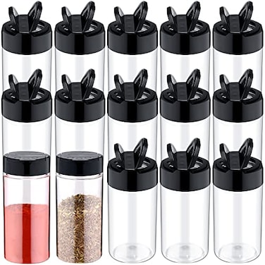 Mimorou 30 Pack 87 oz Plastic Spice Jars with Shaker Lids Clear Seasoning Containers Spice Bottles for Kitchen Storing Herbs Seasoning Powders