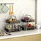 EKNITEY Tiered Snack Organizer Countertop Metal Kitchen Counter Organizer Small Coffee Station Organize for Home Picnic Office Black