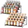 RCHYFEED Spice Rack Organizer for Cabinet Pantry4 Tier Spice Rack CountertopTierd Spice Organization Easy Visibility Depth Adjustable Seasoning Organizer for Cabinet Black 2Pack