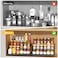 RCHYFEED Spice Rack Organizer for Cabinet Pantry4 Tier Spice Rack CountertopTierd Spice Organization Easy Visibility Depth Adjustable Seasoning Organizer for Cabinet Black 2Pack